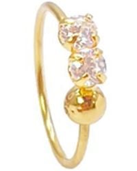 Raina Jewels - 22Ct Tiny Cubic Zirconia Nose Ring Hoop Huggie 9Mm - Lyst