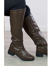 AJVANI - Elastic Stretch Calf Riding Boots - Lyst