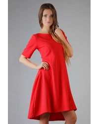 Love Lace - Flared Knit Dress With French Cuts - Lyst