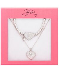 Bibi Bijoux - Silver 'heart On Fire' Necklace & Bracelet Set - Lyst