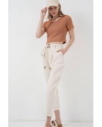 Bigdart - Ankle Length Relaxed Fit Pants With Bow Tie - Lyst