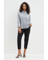 Dorothy Perkins - Short Black Textured Trousers - Lyst