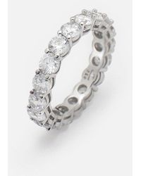 MUCHV - Silver Stacking Ring With Round Cubic Zirconia Stones - Lyst