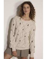 Apricot - Pointelle Knit Floral Embroidered Jumper - Lyst