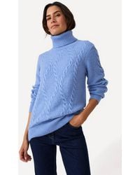 DAMART - Warm & Cosy Thermal Wool Blend Cable Roll Neck Jumper - Lyst