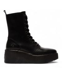Infinity Leather - Fly London Hait273 Leather Lace-Up Chunky Platform Ankle Boots - Lyst