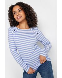 M&CO. - Petite Stripe V-neck T-shirt - Lyst