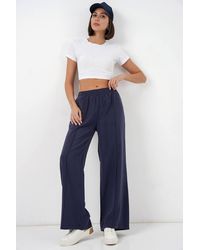 Bigdart - Wide Leg Trousers With Elastic Waist - Lyst