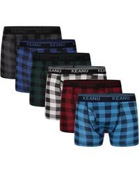 Keanu - Checked Cotton Blend Boxer Shorts (Pack Of 6) - Lyst