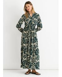 Gini London - Ikat Print Tie Waist Maxi Dress - Lyst