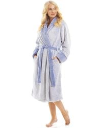 CAMILLE - Deep Pile Fluffy Bathrobe With Reverse Collar & Cuffs - Lyst