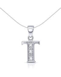 Jewelco London - 9Ct Diamond Identity Initial Id Charm Pendant Letter T - Lyst