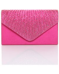 AJVANI - Diamante Envelope Clutch Bag - Lyst