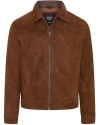 Infinity Leather - Goat Suede Leather Harrington Biker Jacket - Lyst
