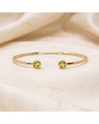 Harfi - Dainty Citrine November Birthstone Plated Bangle - Lyst