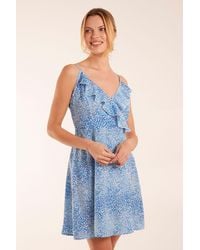 Blue Vanilla - Ruffle Wrap Front Cami Mini Dress - Lyst