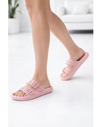Absolute Footwear - Easy Slip On Summer Holiday Beach Buckle Chunky Sliders Sandals - Lyst