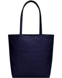 Sostter - Navy Zip Top Leather Tote Shopper Bag - Bread - Lyst