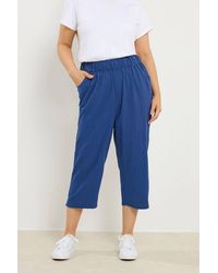 Yours - Cool Cotton Cropped Trousers - Lyst