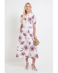 Wallis - Petite Summer Cotton Floral Shirt Dress - Lyst