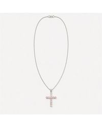 KDMD - Plated Rose Quartz Crucifix Pendant - Lyst