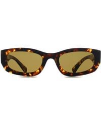 Miu Miu - Oval Havana Honey Dark Mub04S - Lyst
