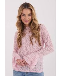 Love Lace - Elegant Fitted Lace Blouse With Bell Sleeves Style 223407 - Lyst