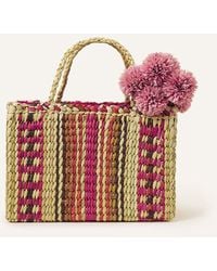 Accessorize - Stripe Straw Basket Bag - Lyst
