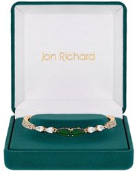Jon Richard - Gift Packaged Gold And Emerald Green Cubic Zirconia Bracelet - Lyst