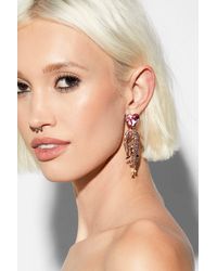 Nasty Gal - Diamante Shrimp Heart Jewel Drop Earrings - Lyst