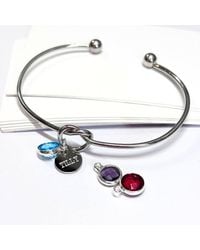 Aye Do Gifts - Personalised Knot Birthstone Charm Bangle - Lyst