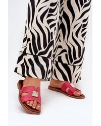 Love Lace - Elegant Faux Cutout Flat Heel Sandals For Summer Walks - Lyst