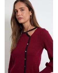 Wallis - Colourblock Cut Out Fine Knitted Jumper - Lyst