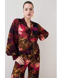 Karen Millen - Plus Size Photographic Floral Woven Blouse - Lyst