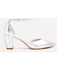 Linzi - Leona Faux Leather Closed Back Block Heeled Court Shoe - Lyst