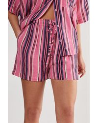 Nasty Gal - Cotton Gauze Stripe Tie Waist Shorts - Lyst