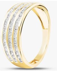 T.H.Baker - 9Ct 0.50Ct Brilliant Cut Diamond Three Row Half Eternity Ring - Lyst