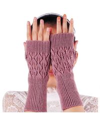 KDMD - Winter Long Fingerless Hand Warmers Knitted Gloves - Lyst