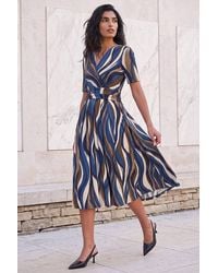Roman - Abstract Print Wrap Midi Dress - Lyst