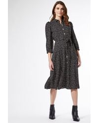 Dorothy Perkins - Black Multi Spot Print Shirt Dress - Lyst