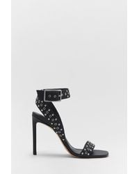 Warehouse - Leather Studded 2 Part Heels - Lyst