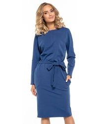 Love Lace - Cotton Knit Kimono Dress With Belt - Lyst
