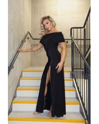 Femme Luxe - One Shoulder Ruched Double Layer Maxi Dress - Lyst