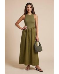 Urban Bliss - Ribbed Cotton Poplin Dress - Lyst
