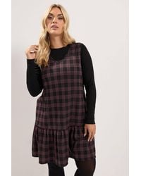 Yours - Check Pinafore Dress - Lyst