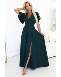 Love Lace - Evening Wrap Short Sleeve Maxi Dress - Lyst
