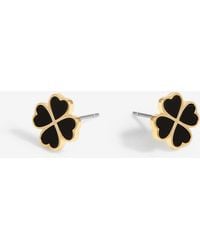 Jon Richard - Plated & Jet Enamel Clover Stud Earrings - Lyst