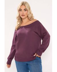 Yours - Ribbed Off-Shoulder Sweatshirt - Lyst