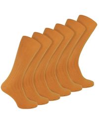 Sock Snob - 6 Pairs Plain Coloured Cotton Rich Ribbed Dress Socks - Lyst