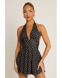 Rebellious Fashion - Pippa Halter Plunge Neck Mini Dress - Lyst